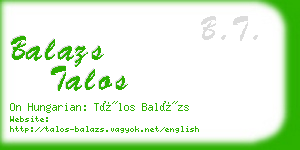 balazs talos business card